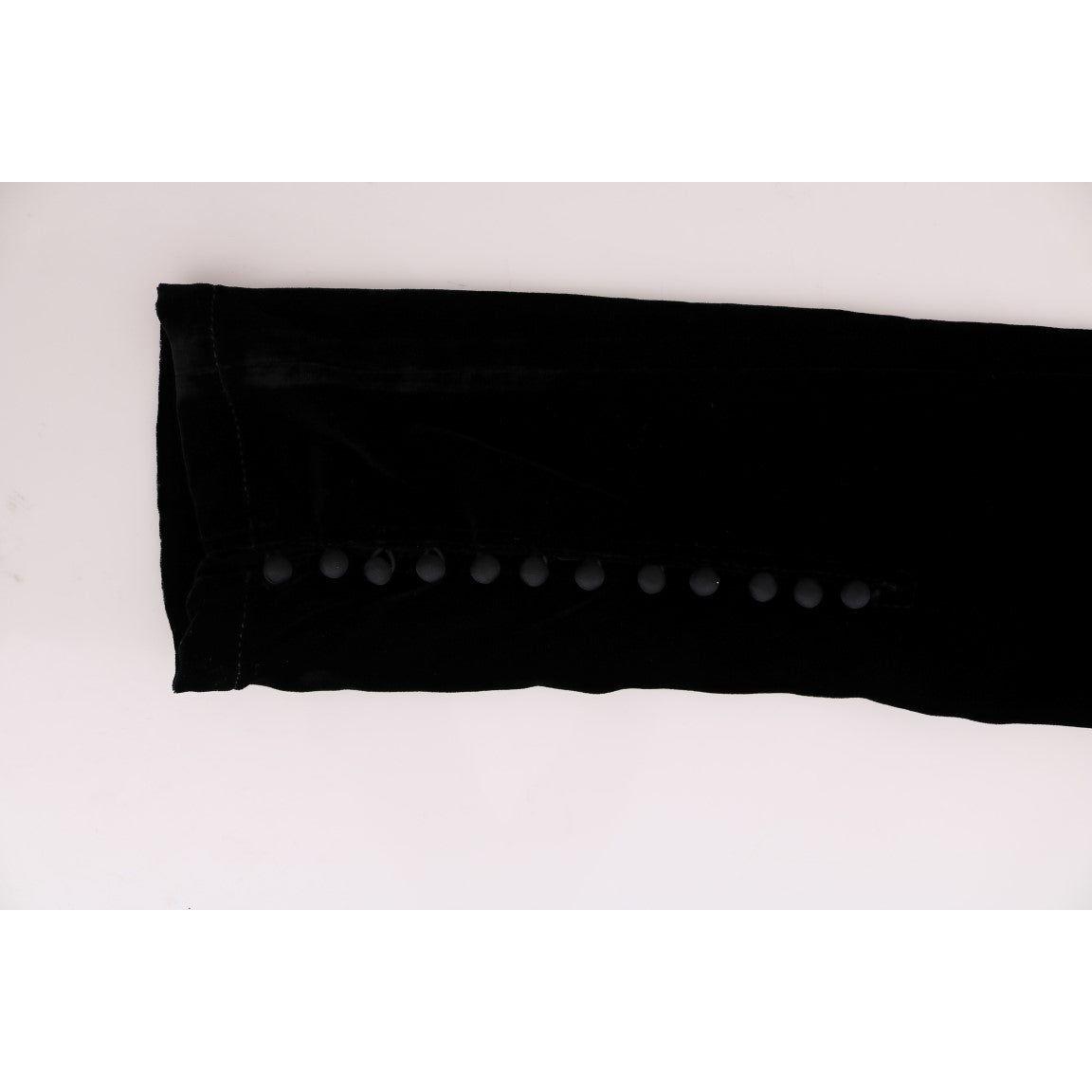 Ermanno Scervino Sleek High-Waist Black Trousers Jeans & Pants Ermanno Scervino Antique White