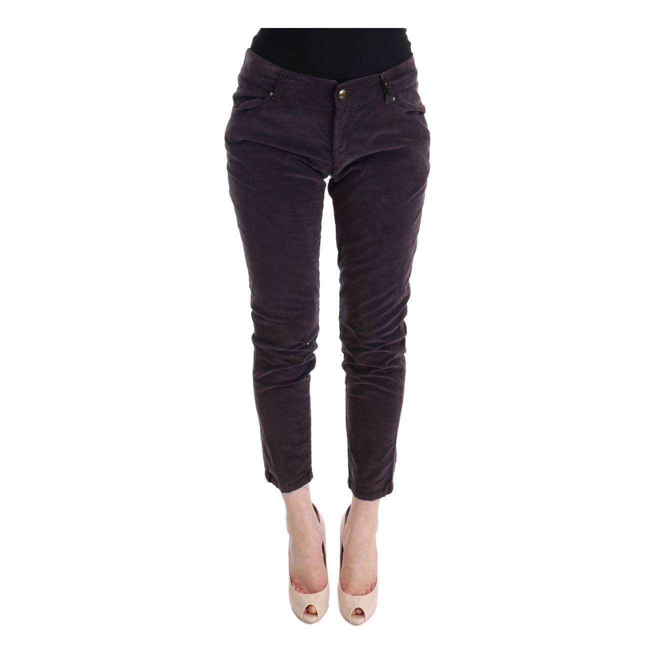 Ermanno Scervino Chic Brown Capri Cropped Cotton Pants Ermanno Scervino Dark Slate Gray
