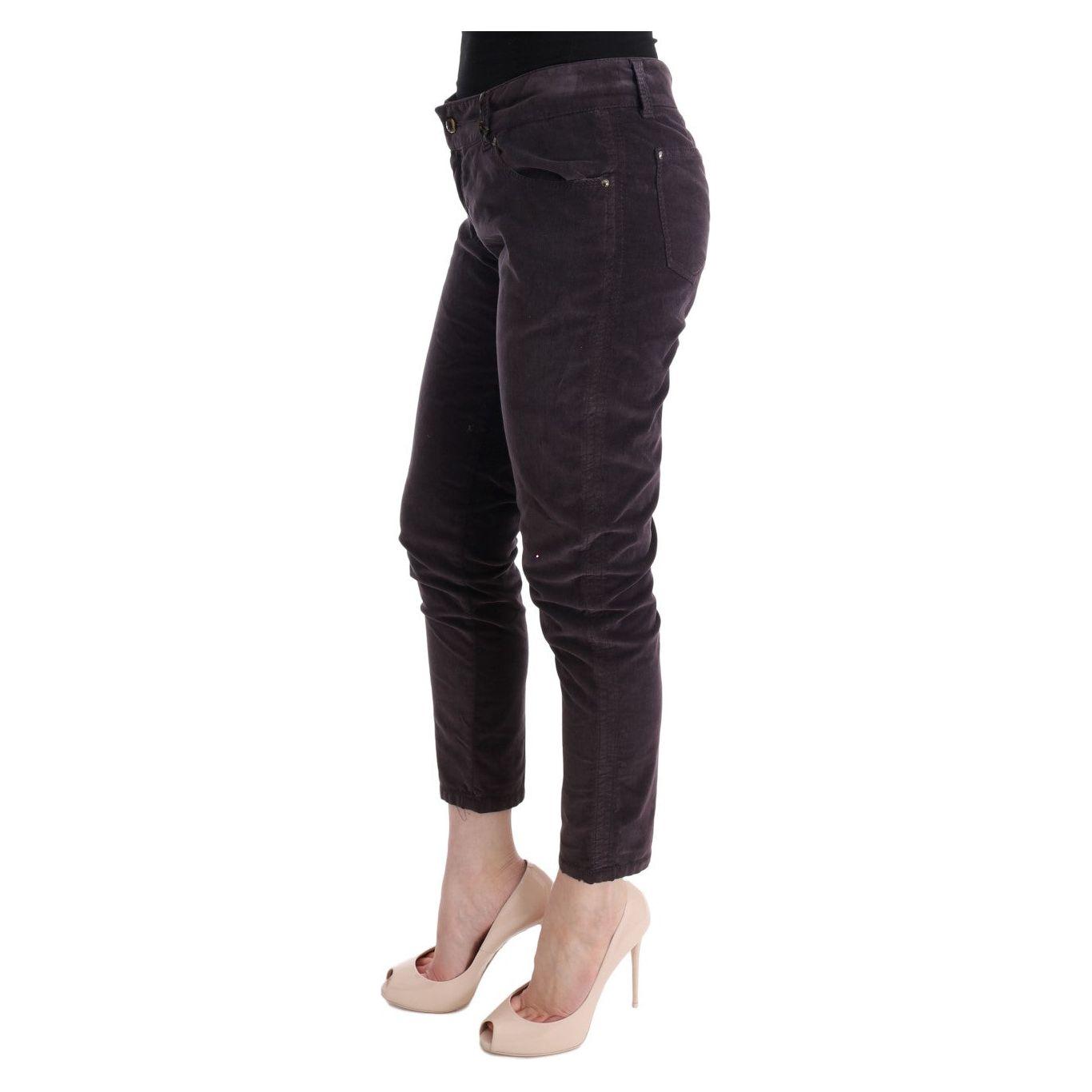 Ermanno Scervino Chic Brown Capri Cropped Cotton Pants Ermanno Scervino Dark Slate Gray