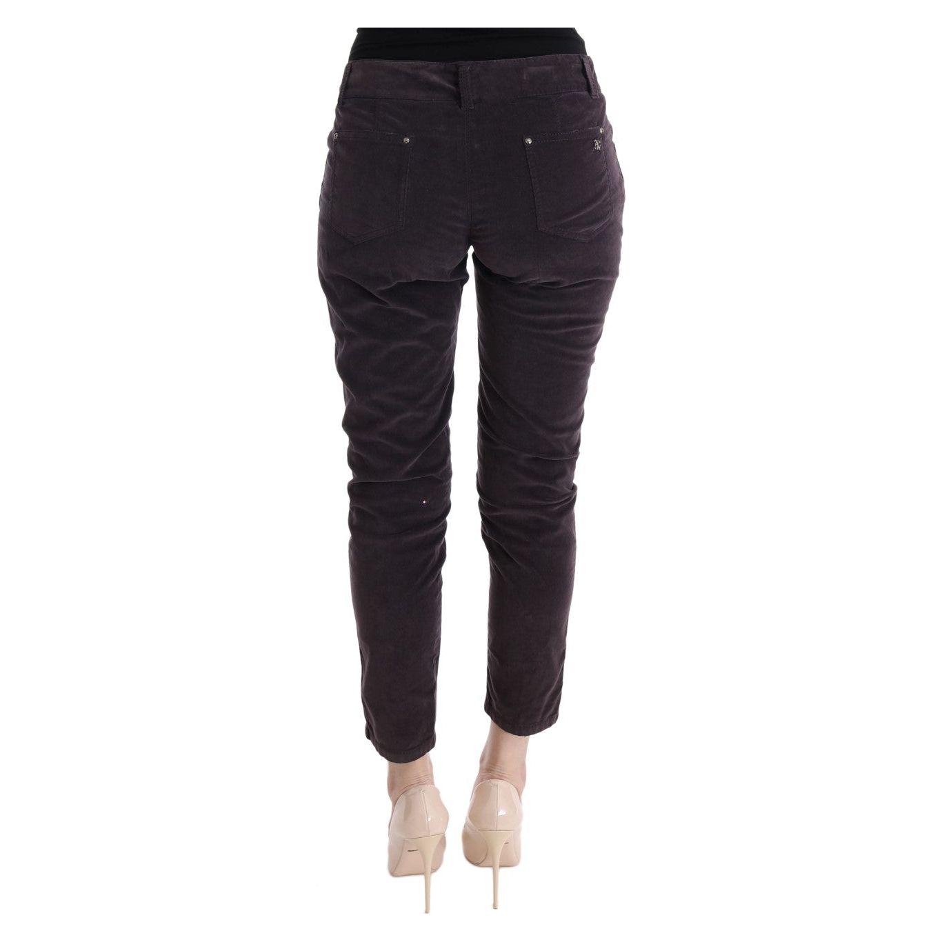 Ermanno Scervino Chic Brown Capri Cropped Cotton Pants Ermanno Scervino Dark Slate Gray