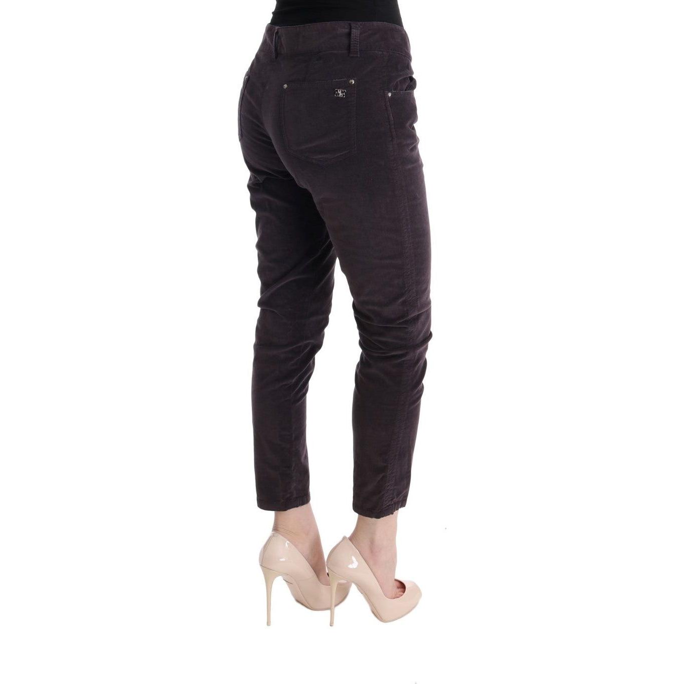 Ermanno Scervino Chic Brown Capri Cropped Cotton Pants Ermanno Scervino Dark Slate Gray