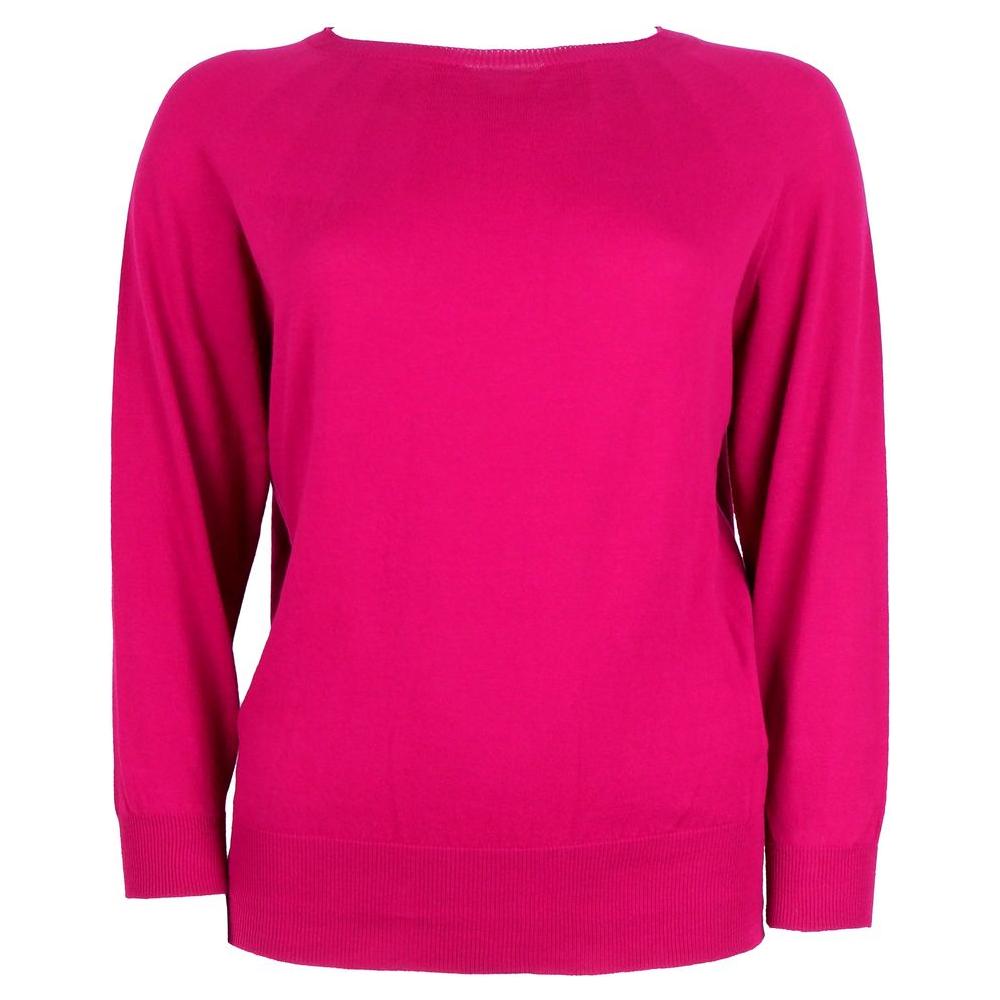 Alpha Studio Fuchsia Cotton Sweater Alpha Studio Medium Violet Red