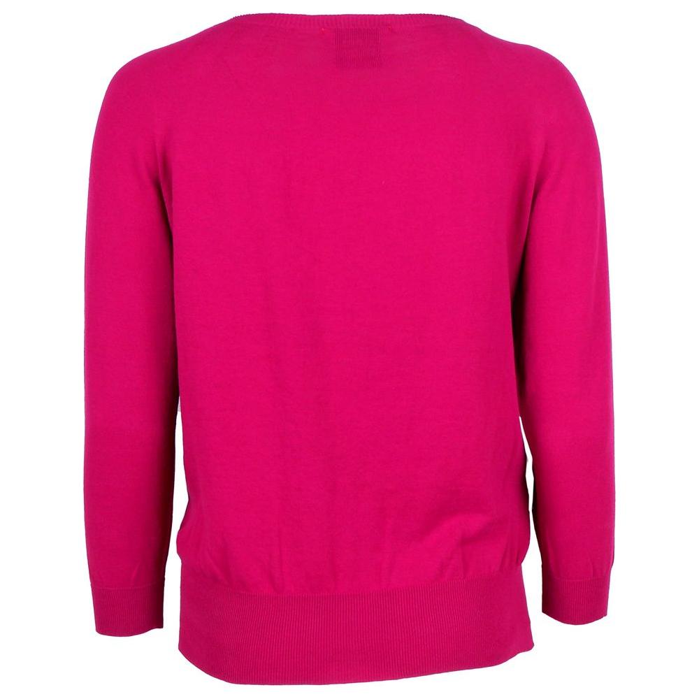 Alpha Studio Fuchsia Cotton Sweater Alpha Studio Medium Violet Red