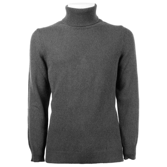 Emilio Romanelli Gray Cashmere Men's Turtleneck Sweater