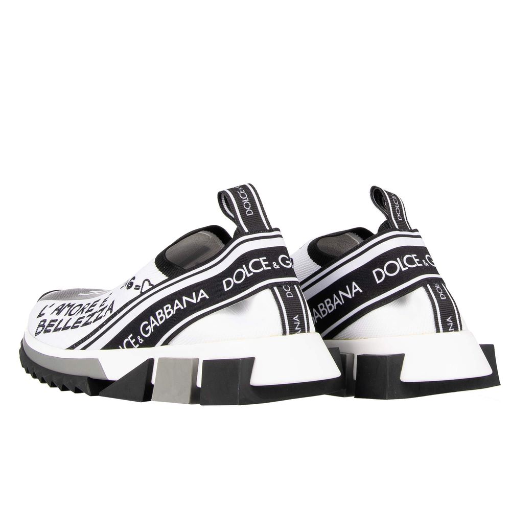 Dolce & Gabbana Elegant Monochrome Printed Stretch Sneakers Dolce & Gabbana Lavender