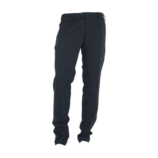 Made in Italy Black Polyester Men Pants