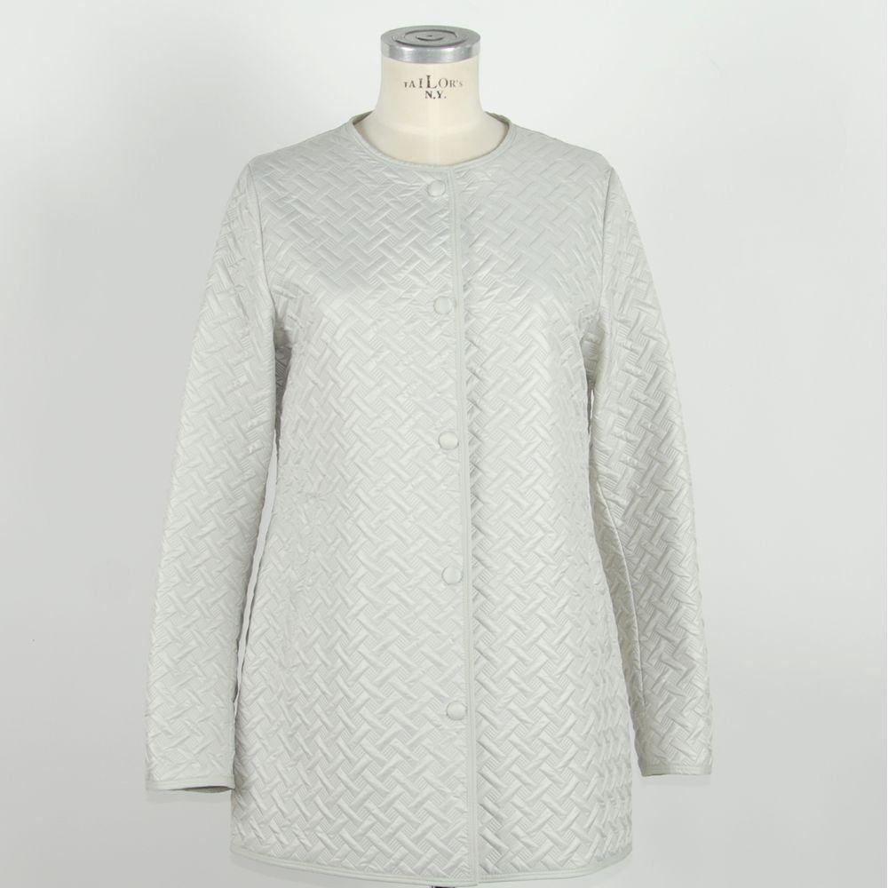 Emilio Romanelli White Polyester Women Jacket Emilio Romanelli Light Gray