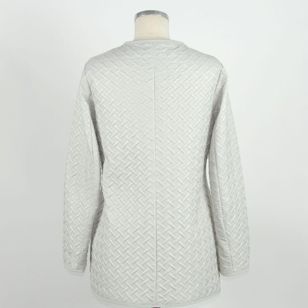 Emilio Romanelli White Polyester Women Jacket Emilio Romanelli Light Gray