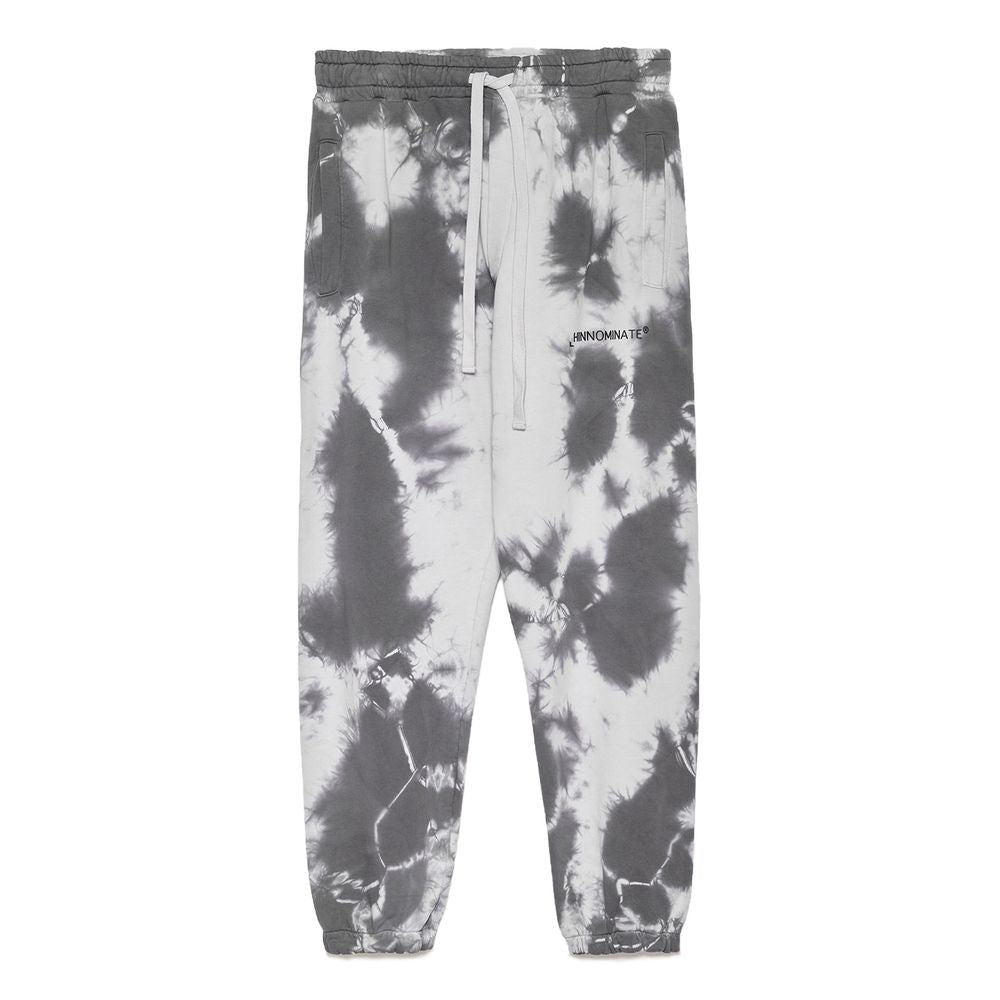 Hinnominate Chic Stone Print Stretch Cotton Trousers Hinnominate Light Slate Gray