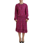 Dsquared² Fuchsia Stars Embellished Long Sleeves Dress Dsquared² Brown