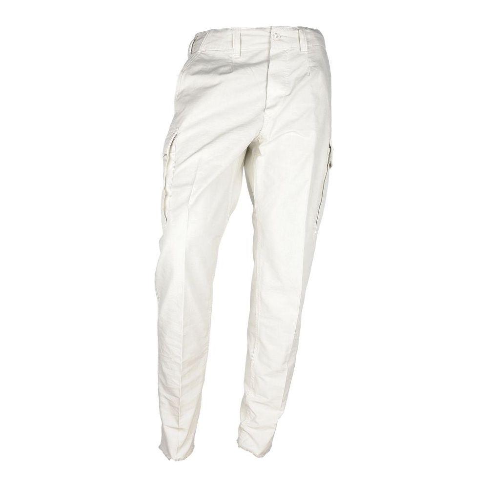 Don The Fuller White Cotton Men Trouser Jeans & Pants Don The Fuller Beige
