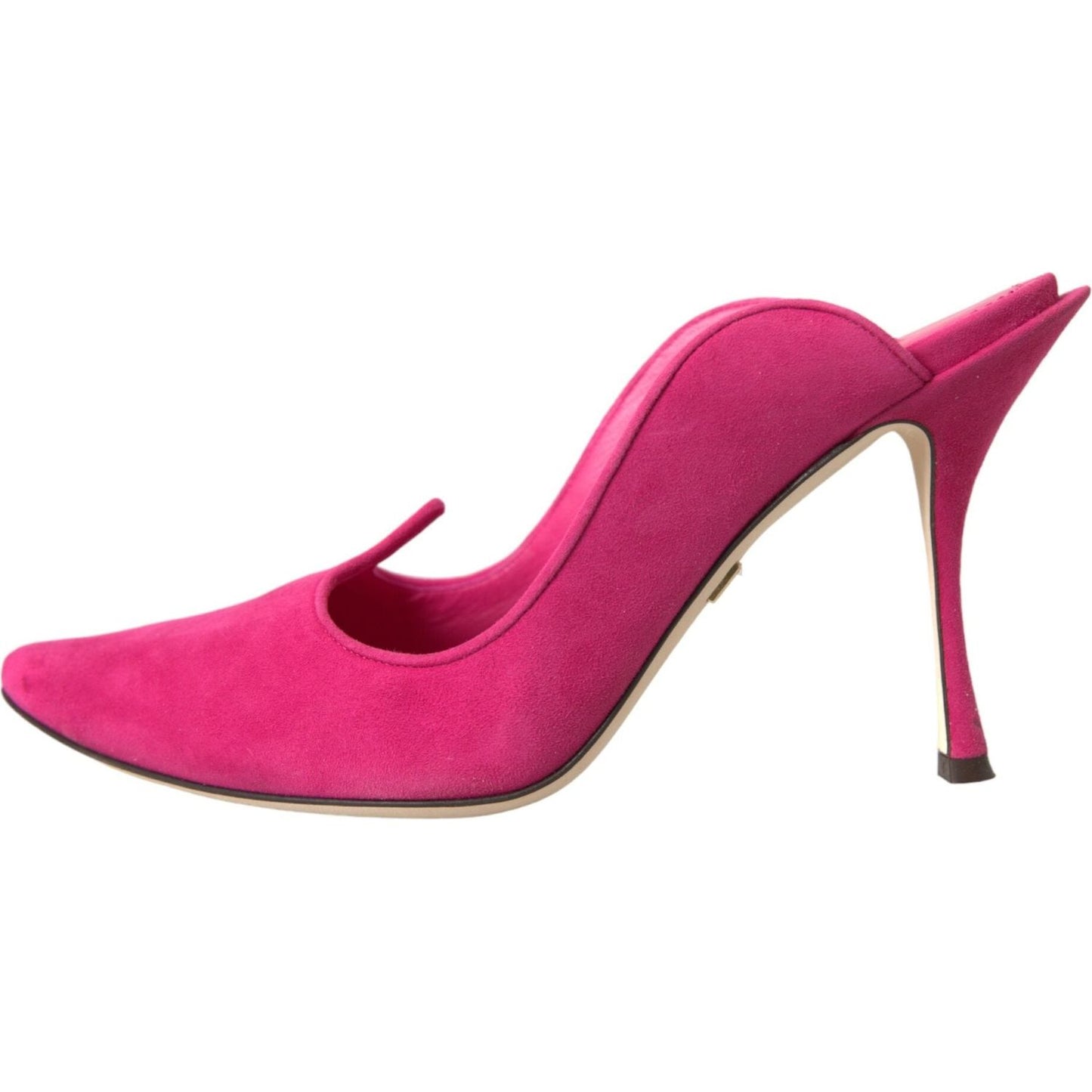 Dolce & Gabbana Fuchsia Suede Leather Mules Sandals Shoes Dolce & Gabbana Maroon