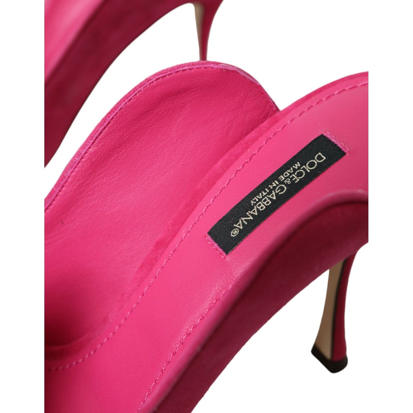 Dolce & Gabbana Fuchsia Suede Leather Mules Sandals Shoes Dolce & Gabbana Violet Red