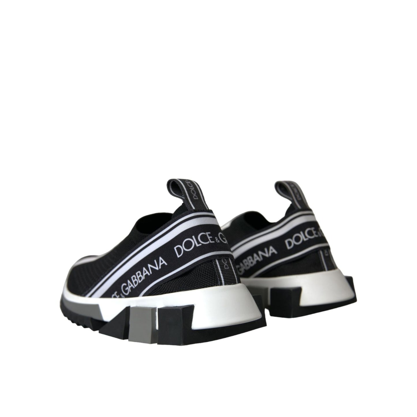 Dolce & Gabbana Black White Slip On Sorrento Sneakers Shoes LA10685#2-38.5