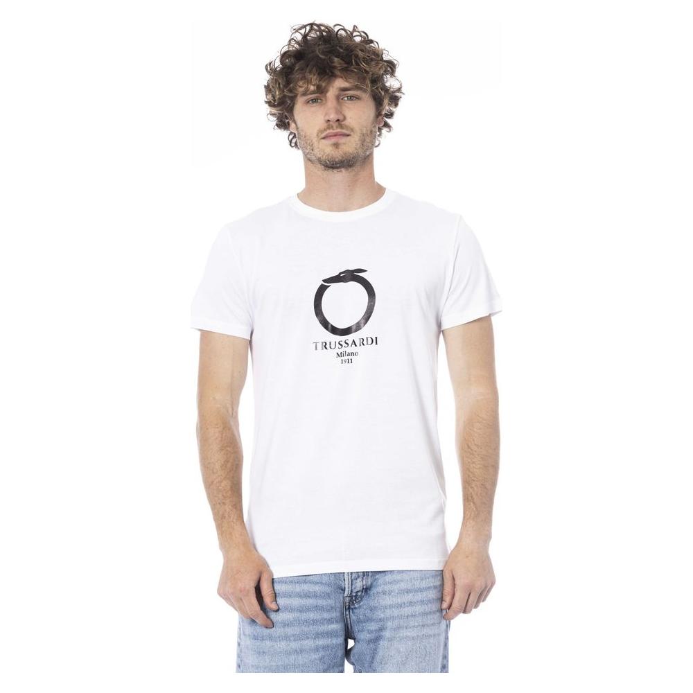 Trussardi Beachwear White Cotton T-Shirt MAN T-SHIRTS