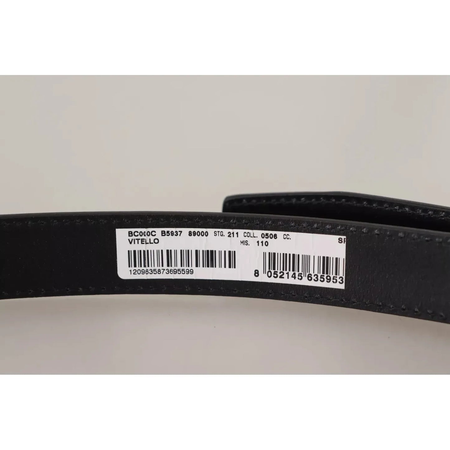 Dolce & Gabbana Black Classic Calf Leather Vintage Metal Buckle Belt Dolce & Gabbana Gray