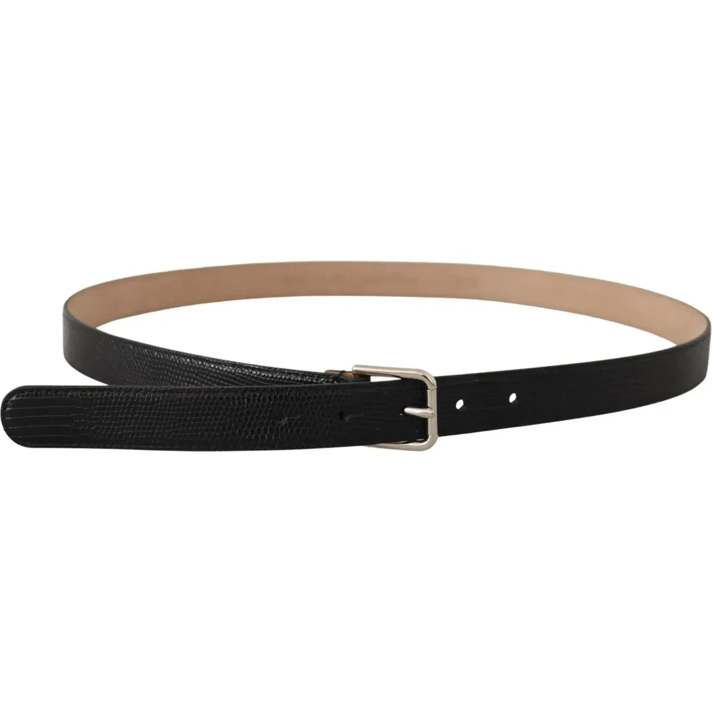 Dolce & Gabbana Black Classic Leather Silver Metal Buckle Belt Dolce & Gabbana Dark Slate Gray