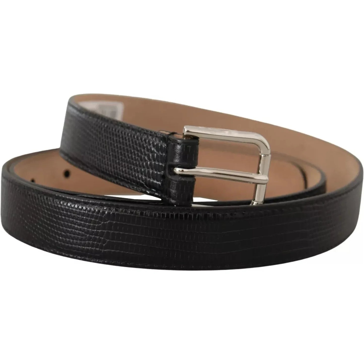 Dolce & Gabbana Black Classic Leather Silver Metal Buckle Belt Dolce & Gabbana Dark Slate Gray