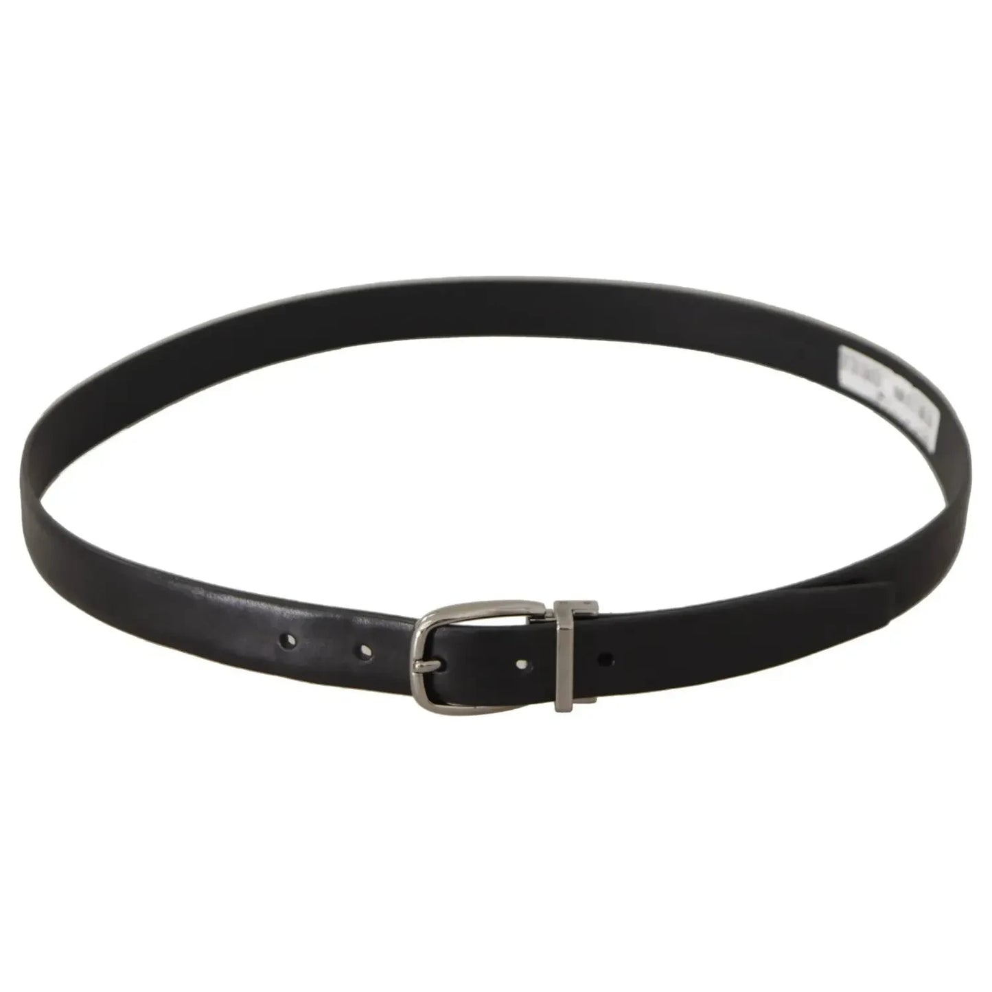 Dolce & Gabbana Black Classic Leather Silver Tone Metal Buckle Belt Dolce & Gabbana Dark Slate Gray