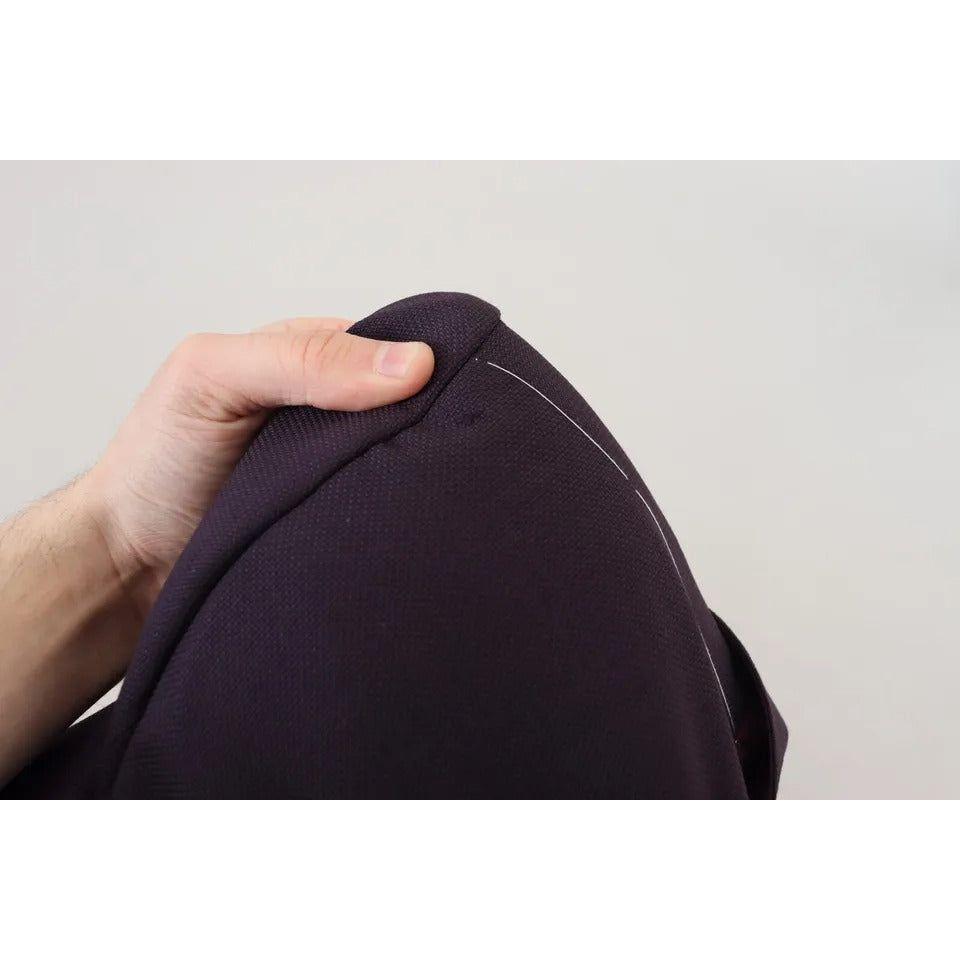 Dolce & Gabbana Purple Logo Single Breasted Wool Blazer Dolce & Gabbana Light Gray