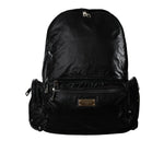 Dolce & Gabbana Black Patent Leather Logo Plaque Backpack Bag BAG1433