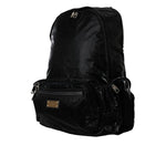 Dolce & Gabbana Black Patent Leather Logo Plaque Backpack Bag BAG1433