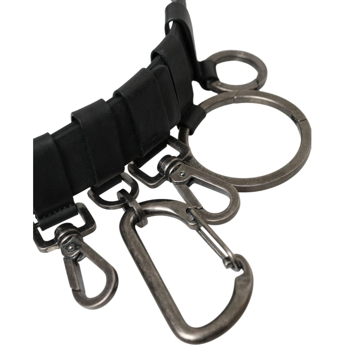 Dolce & Gabbana Black Calf Leather Silver Metal Buckle Belt Dolce & Gabbana Dark Slate Gray