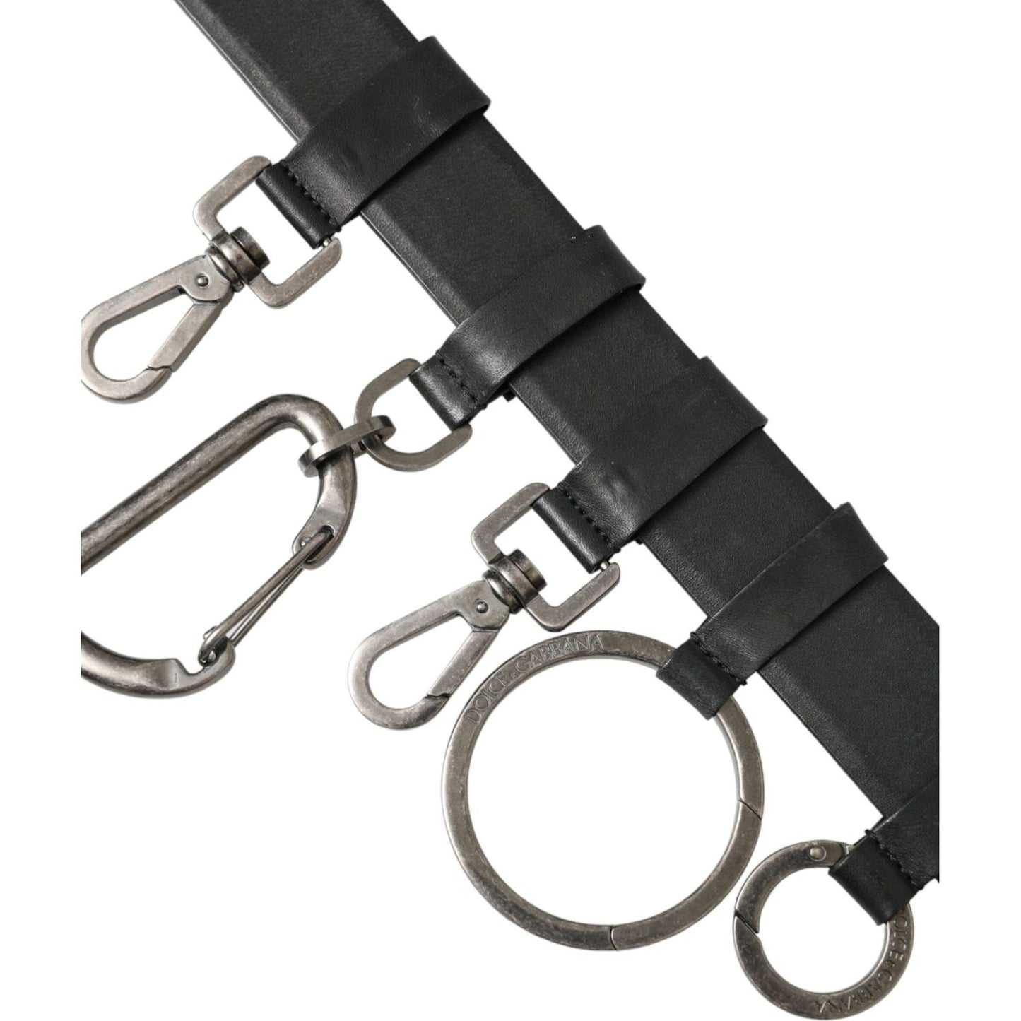 Dolce & Gabbana Black Calf Leather Silver Metal Buckle Belt Dolce & Gabbana Dark Slate Gray