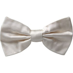 Dolce & Gabbana Off White Silk Adjustable Neck Men Bow Tie FT3845