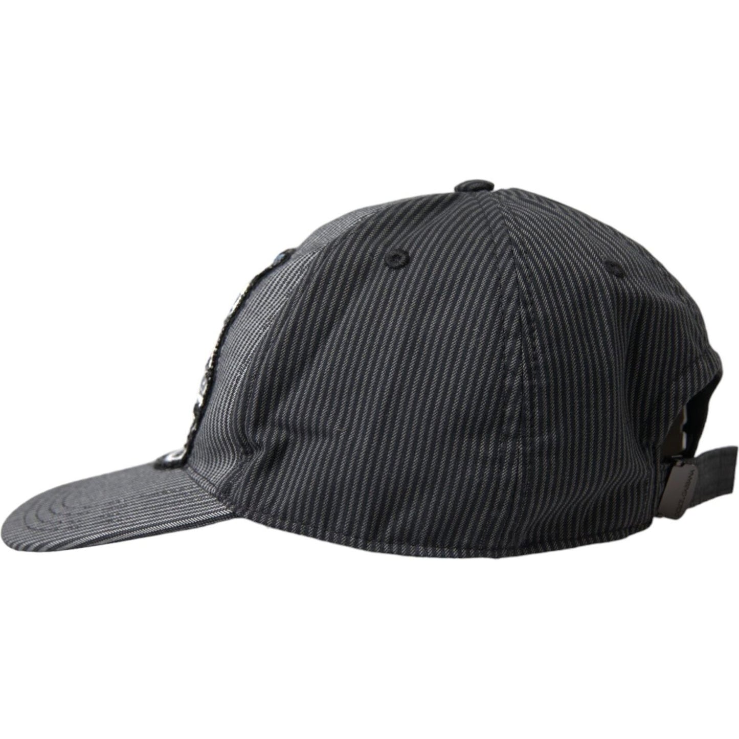 Dolce & Gabbana Black Cotton Embellished Baseball Hat Men Dolce & Gabbana Dark Slate Gray