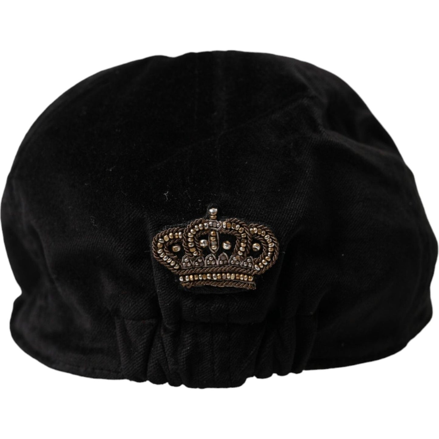 Dolce & Gabbana Black Crown Cotton Newsboy Hat Men Dolce & Gabbana Black