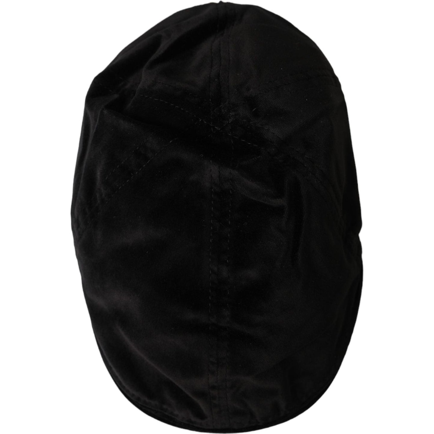 Dolce & Gabbana Black Crown Cotton Newsboy Hat Men Dolce & Gabbana Black