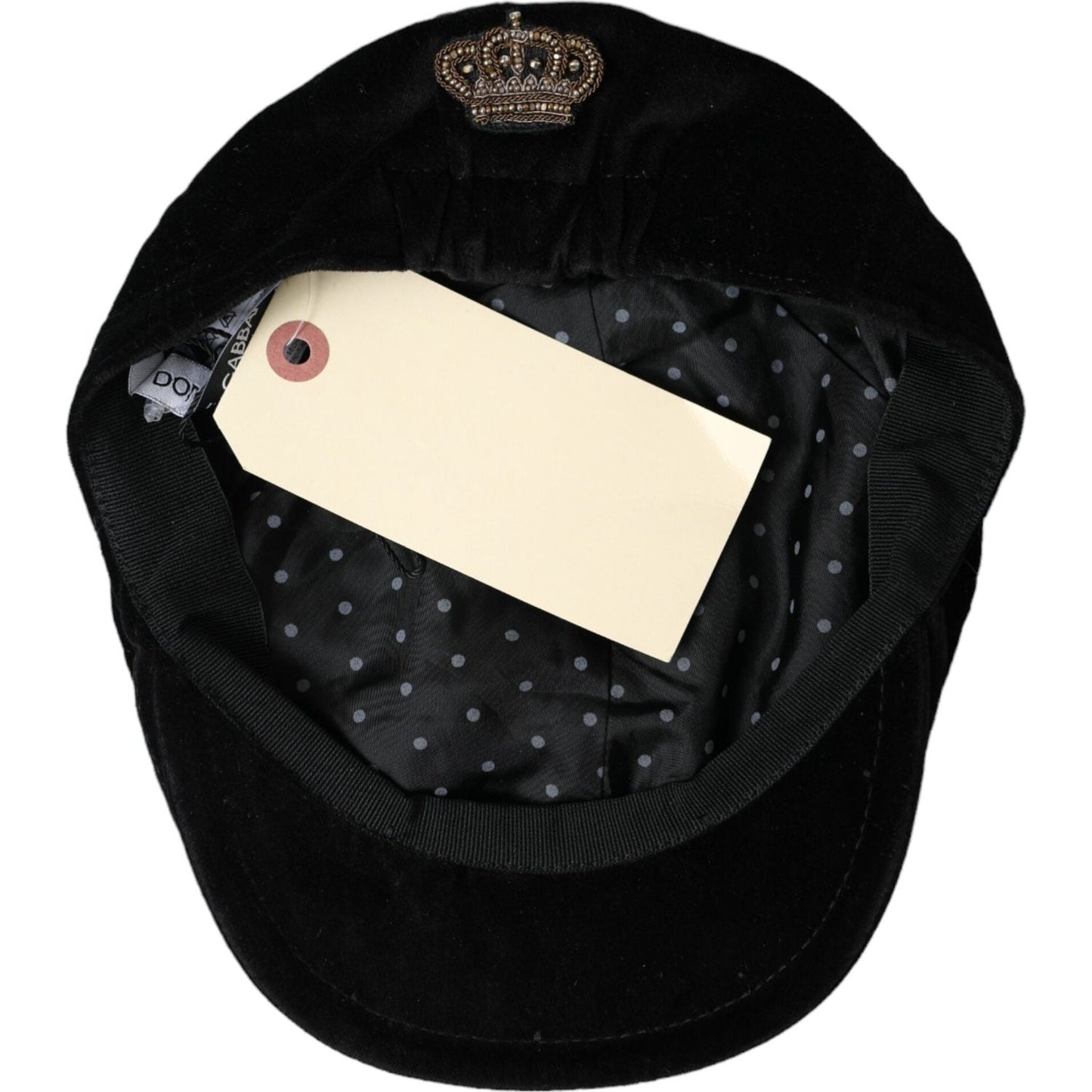 Dolce & Gabbana Black Crown Cotton Newsboy Hat Men Dolce & Gabbana Antique White