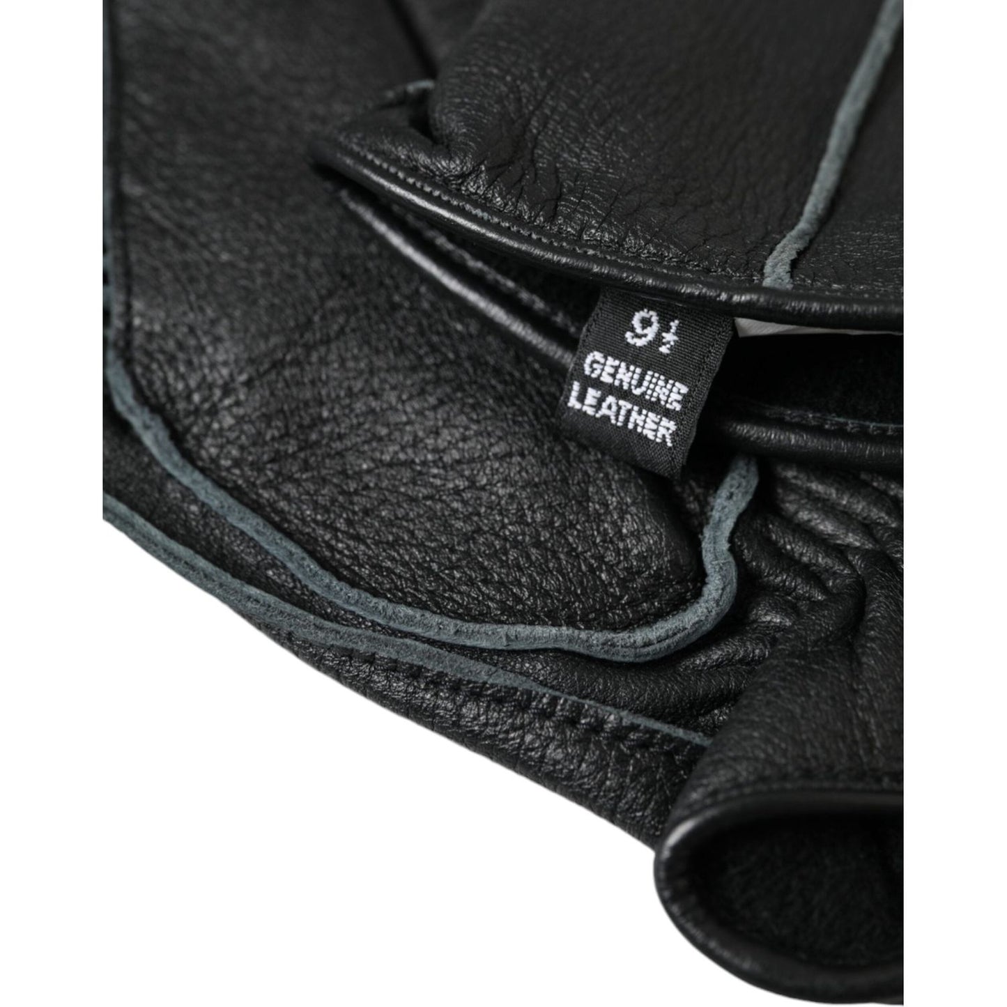 Dolce & Gabbana Black Deer Leather Wrist Length Gloves Dolce & Gabbana Dark Slate Gray
