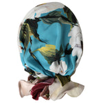Dolce & Gabbana Blue Floral Motif Turban Head Hat Women HAT9527