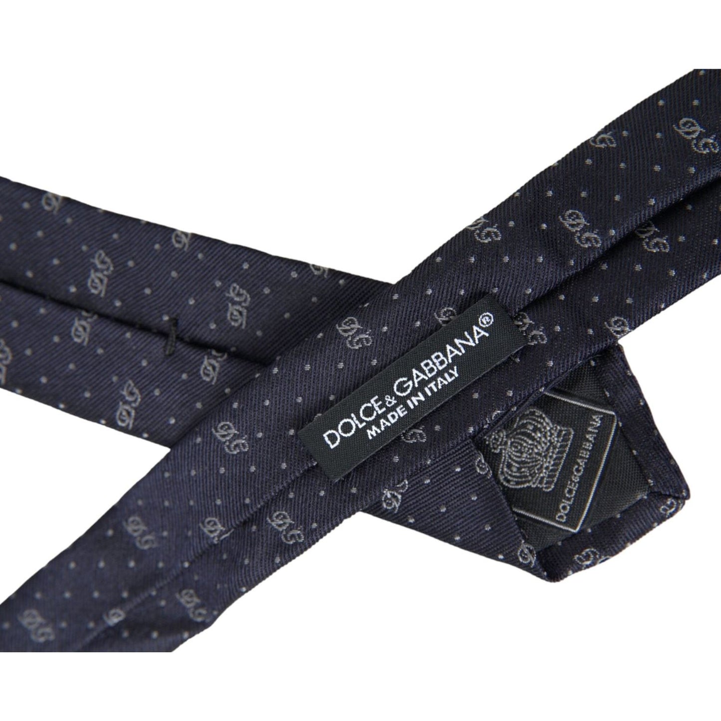 Dolce & Gabbana Blue DG Logo 100% Silk Adjustable Tie Dolce & Gabbana Dark Slate Gray