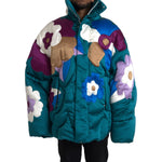 Dolce & Gabbana Multicolor Floral Windbreaker Puffer Jacket JKT3829-52