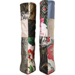 Dolce & Gabbana Multicolor Patchwork Print Heeled Boots Shoes LA11148-36