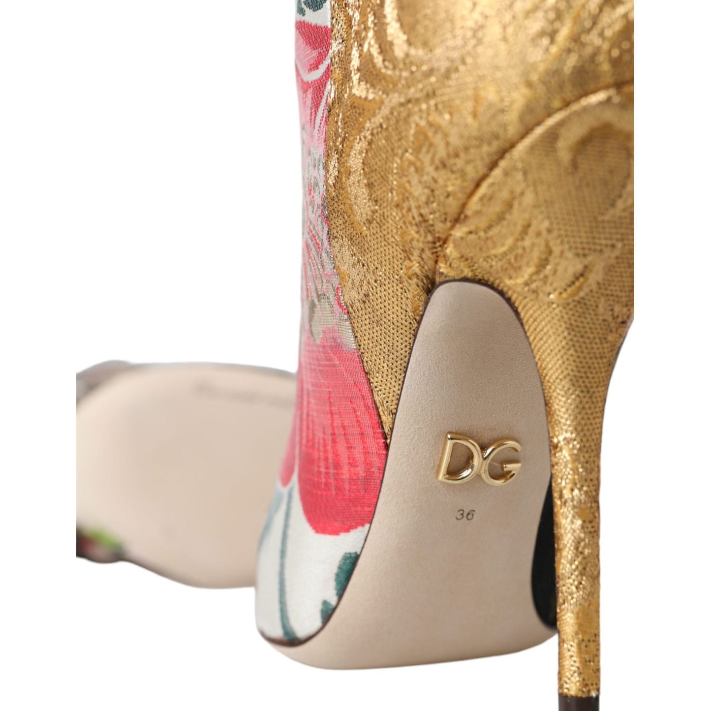 Dolce & Gabbana Multicolor Patchwork Print Heeled Boots Shoes LA11148-36