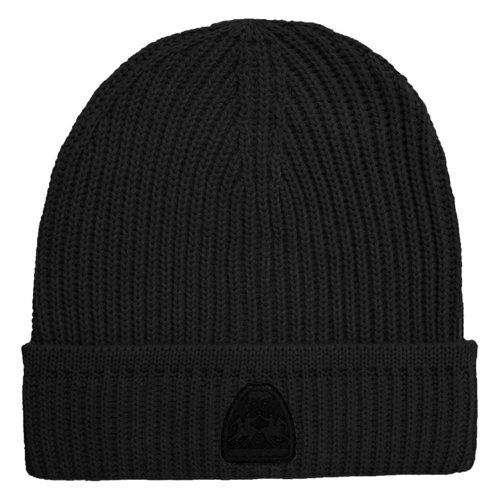 La Martina Black Acrylic Men Beanie La Martina Black