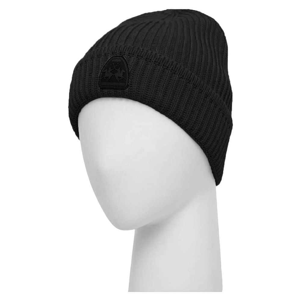 La Martina Black Acrylic Men Beanie La Martina Light Gray
