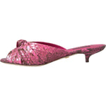 Dolce & Gabbana Pink Exotic Leather Kitten Heels Slides Shoes 1728,67345645728,Dolce & Gabbana,EU36.5/US6,EU36/US5.5,EU37.5/US7,EU37/US6.5,EU38.5/US8,EU38/US7.5,EU39/US8.5,EU41/US10.5,Material: 100% Python Leather,New with tags,Pink,Sandals - Women - Shoe