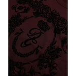 Dolce & Gabbana Maroon DG Crown Floral Crewneck Men T-shirt TSH85139-48