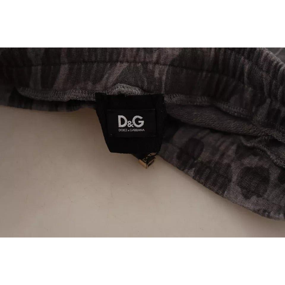 Dolce & Gabbana Gray Leopard Print Sweatpants Jogger Pants Dolce & Gabbana Rosy Brown