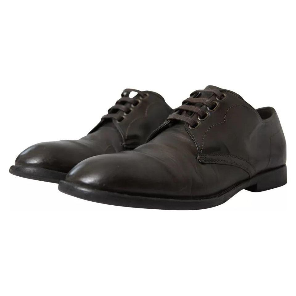 Dolce & Gabbana Green Leather Mens Formal Dress Shoes MV5131-39
