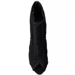 Dolce & Gabbana Black Tulle Stiletto Heels Short Boots Shoes LA10896-39