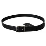 Dolce & Gabbana Black Leather Silver Metal Buckle Classic Belt BEL60915-95