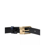 Dolce & Gabbana Blue Leather Gold Metal Buckle Men Belt BEL9114-90