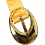Dolce & Gabbana Gold Satin Leather Oval Metal Buckle Belt WMB327-85