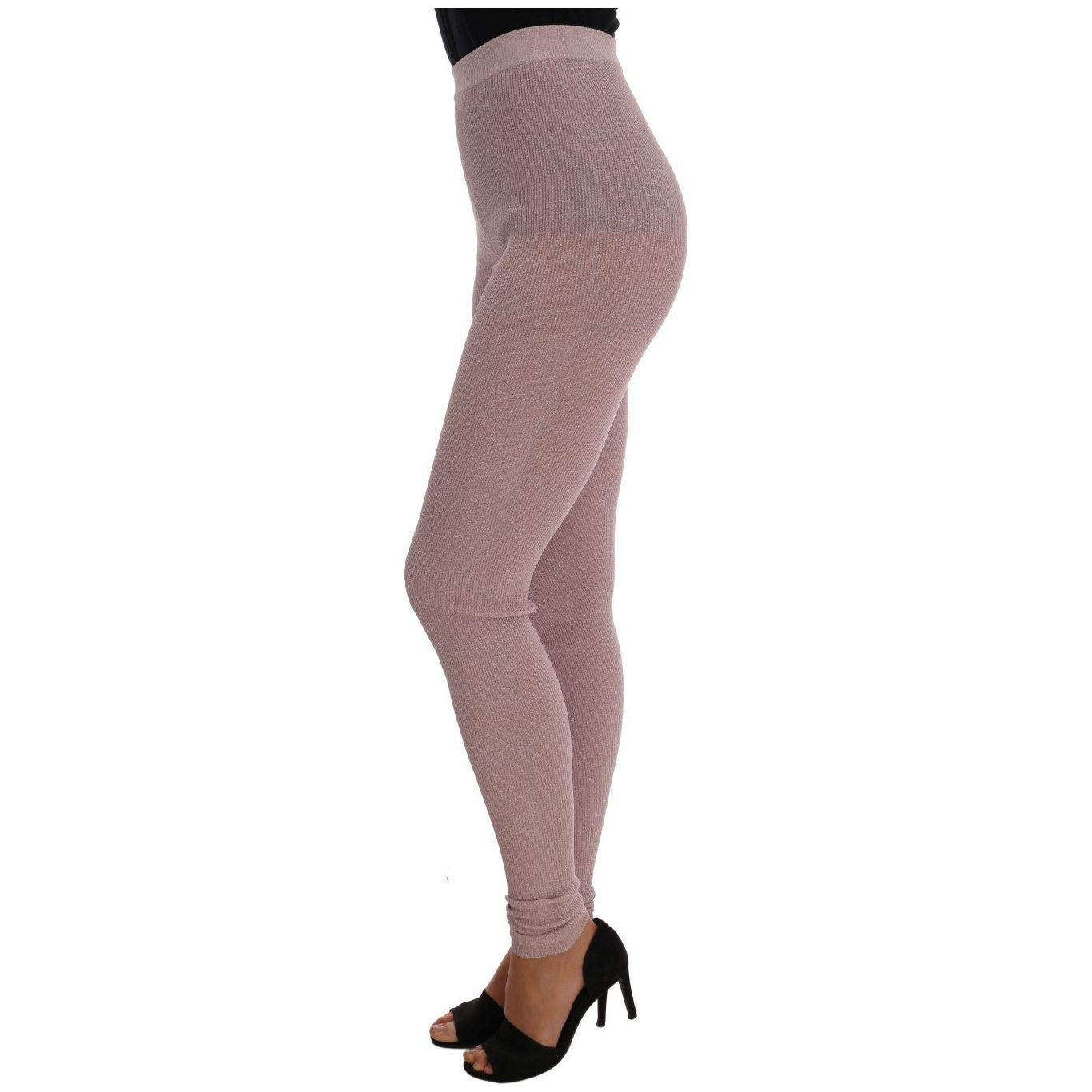 Dolce & Gabbana Elegant Pink Mid-Waist Stretch Pants Dolce & Gabbana Rosy Brown